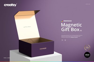 磁性產(chǎn)品禮品包裝紙盒設(shè)計展示貼圖樣機合集 Magnetic Gift Box Mockup Set 02