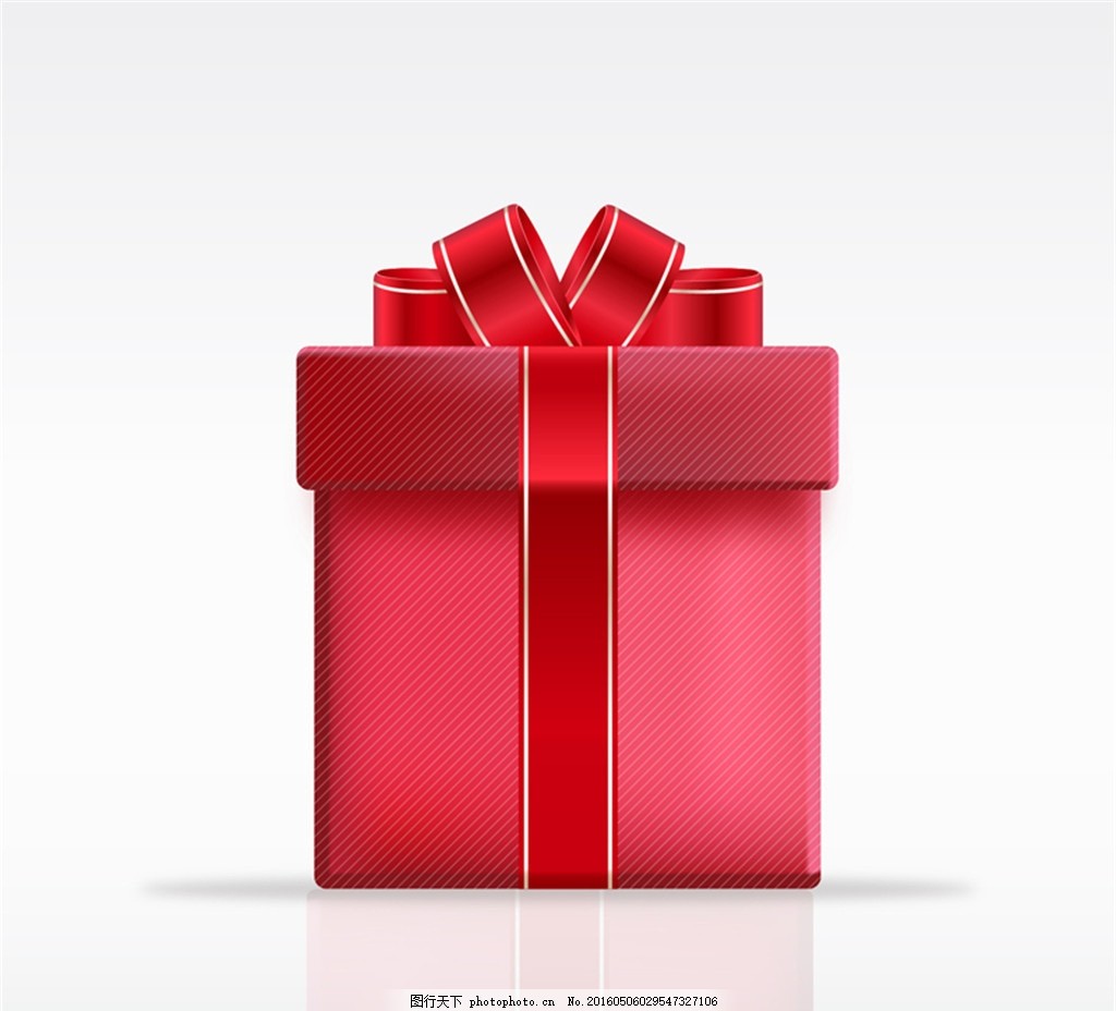 紅色禮盒設(shè)計矢量素材,愛心 包裝 禮物 絲帶 蝴蝶結(jié)-